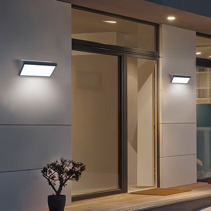 Brilagi - ściemnialny zewnętrzny kinkiet LED RGBW TRIANGLE 1xE27/9W/230V 2700-6500K IP65 antracyt