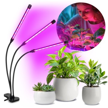 Brilagi - LED Ściemn. elast. Lampa stołowa z klipsem do uprawy roślin VITABLOOM 3xLED/10W/230V czarny