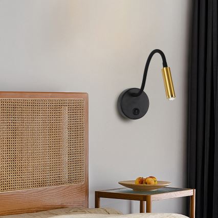 Brilagi - LED Ściemn. elast. naścienn. lampa MAYA 1xG9/4W/230V czarne/zl. 2700-6500K Wi-Fi Tuya