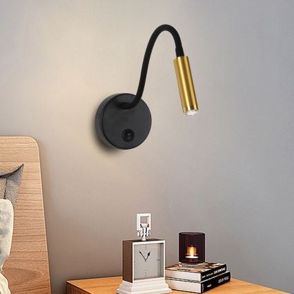 Brilagi - LED Ściemn. elast. naścienn. lampa MAYA 1xG9/4W/230V czarne/zl. 2700-6500K Wi-Fi Tuya