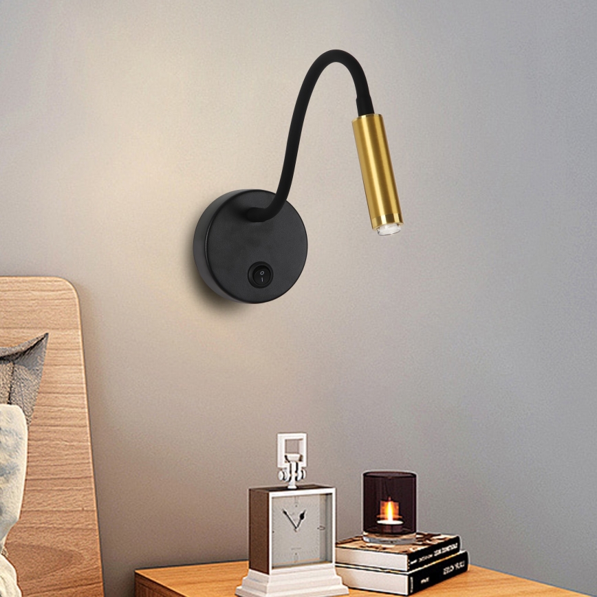 Brilagi - LED Ściemn. elast. naścienn. lampa MAYA 1xG9/4W/230V czarne/zl. 2700-6500K Wi-Fi Tuya