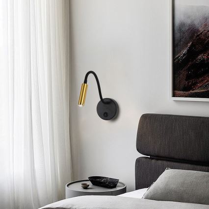 Brilagi - LED Ściemn. elast. naścienn. lampa MAYA 1xG9/4W/230V czarne/zl. 2700-6500K Wi-Fi Tuya