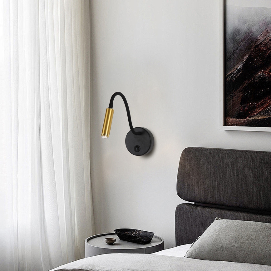 Brilagi - LED Ściemn. elast. naścienn. lampa MAYA 1xG9/4W/230V czarne/zl. 2700-6500K Wi-Fi Tuya