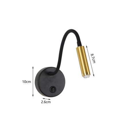 Brilagi - LED Ściemn. elast. naścienn. lampa MAYA 1xG9/4W/230V czarne/zl. 2700-6500K Wi-Fi Tuya