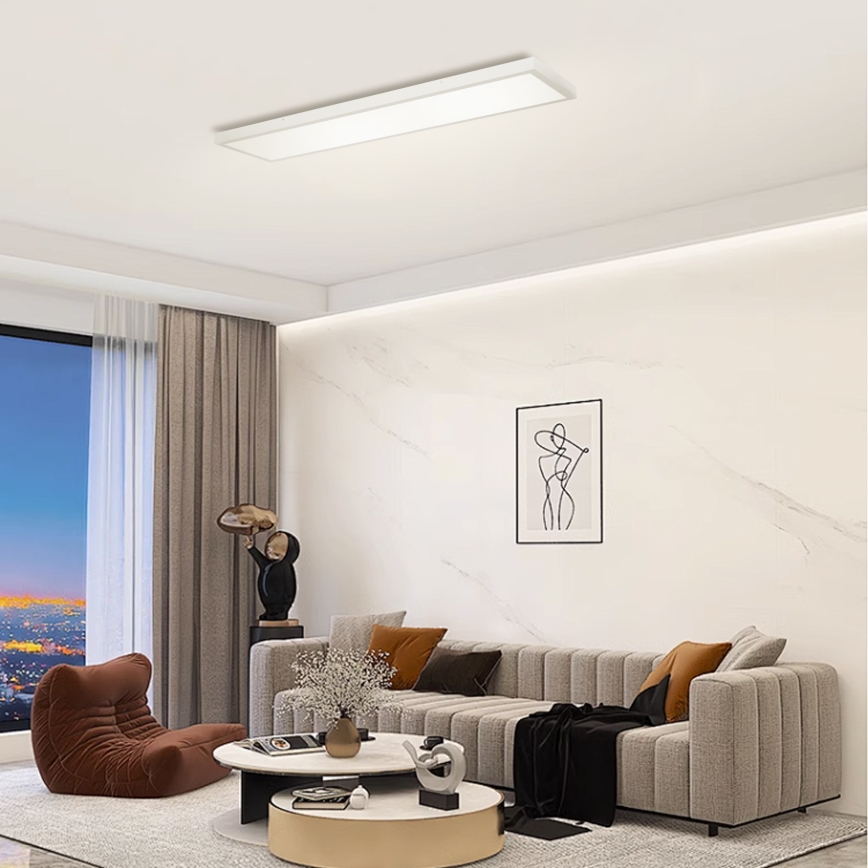 Brilagi - LED Ściemnialny plafon łazienkowy FRAME SMART LED/50W/230V 120x30 cm 3000-6000K IP44 srebrny + zdalne sterowanie