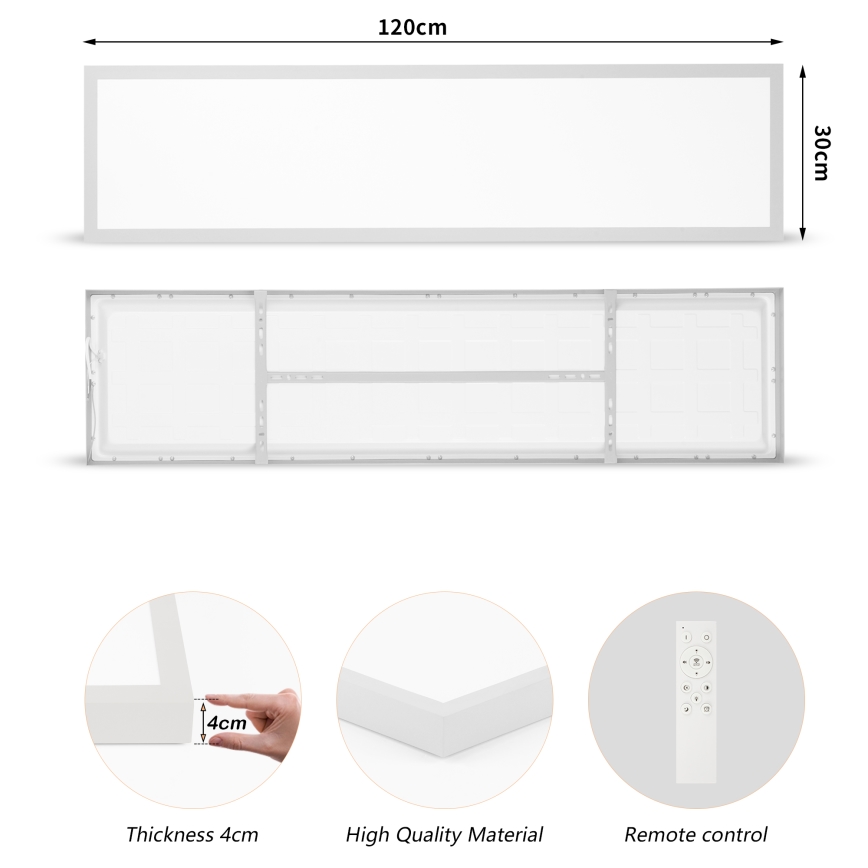 Brilagi - LED Ściemnialny plafon łazienkowy FRAME SMART LED/50W/230V 120x30 cm 3000-6000K IP44 srebrny + zdalne sterowanie