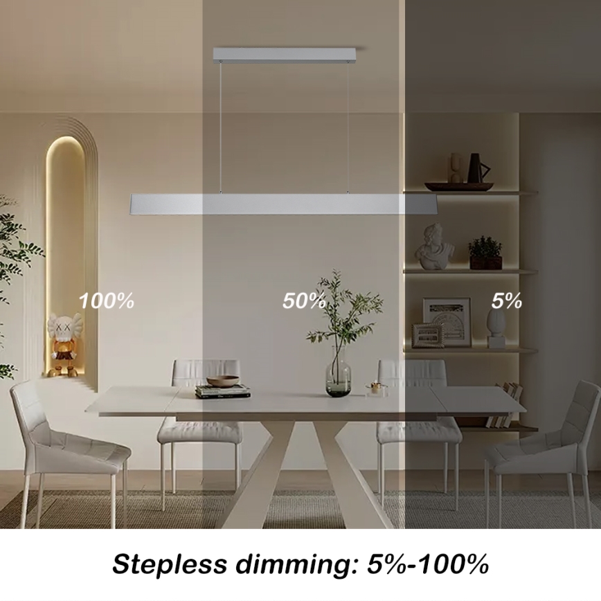 Brilagi - LED Żyrandol ściemnialny na lince SLIMLINE LED/40W/230V 3000-6000K srebrny + zdalne sterowanie