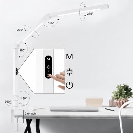 Brilagi - LED ściemnialna dotykowa giętka lampa stołowa VARIO LED/12W/230V 3000/4000/5000/6500K CRI 92 biała