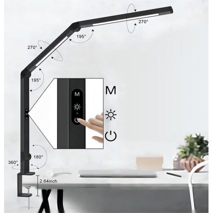 Brilagi - LED Ściemnialna dotykowa elastyczny Lampa stołowa VARIO LED/12W/230V 3000/4000/5000/6500K CRI 92 czarny
