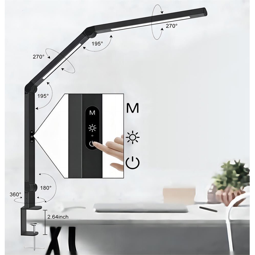 Brilagi - LED Ściemnialna dotykowa elastyczny Lampa stołowa VARIO LED/12W/230V 3000/4000/5000/6500K CRI 92 czarny