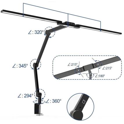Brilagi - LED Ściemnialna dotykowa elastyczny Lampa stołowa VARIO LED/24W/230V 3000-6500K CRI 92 czarny