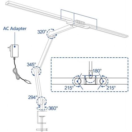 Brilagi - LED Ściemnialna dotykowa elastyczny Lampa stołowa VARIO LED/24W/230V 3000-6500K CRI 92 czarny