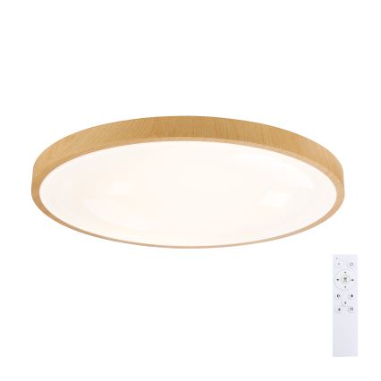 Brilagi - LED ściemnialna oprawa sufitowa GLASS POOL DOUBLE LED/80W/230V 3000-6000K 60 cm dekor drewna + pilot zdalnego sterowania