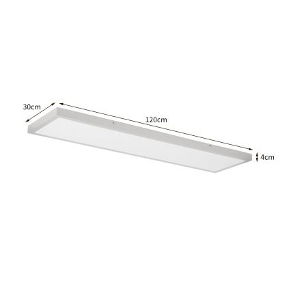 Brilagi - Ściemnialna lampa sufitowa do łazienki FRAME SMART LED/50W/230V 120x30 cm 3000-6000K IP44 srebrna + pilot zdalnego sterowania