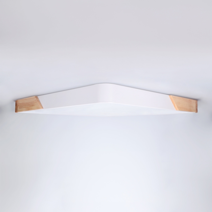 Brilagi - LED ściemnialna lampa sufitowa PILANA LED/60W/230V 3000-6500K dąb/biały 56x56 cm + zdalne sterowanie