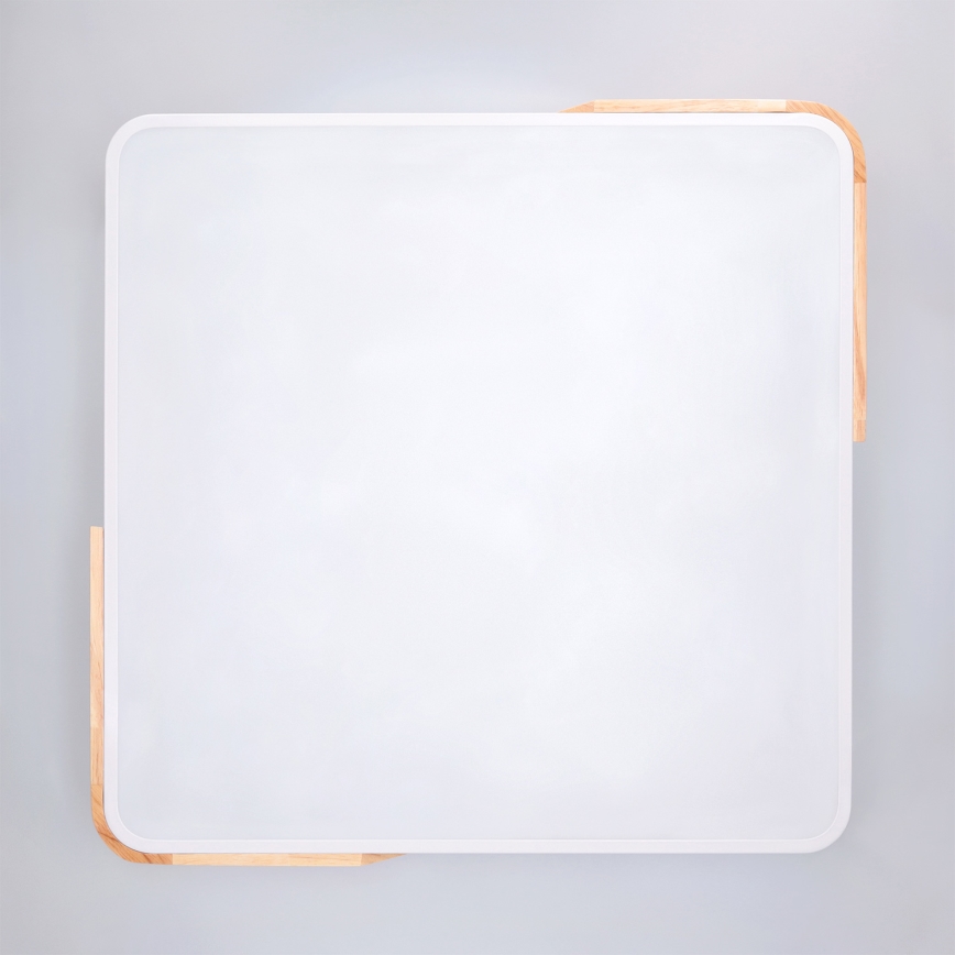 Brilagi - LED ściemnialna lampa sufitowa PILANA LED/60W/230V 3000-6500K dąb/biały 56x56 cm + zdalne sterowanie