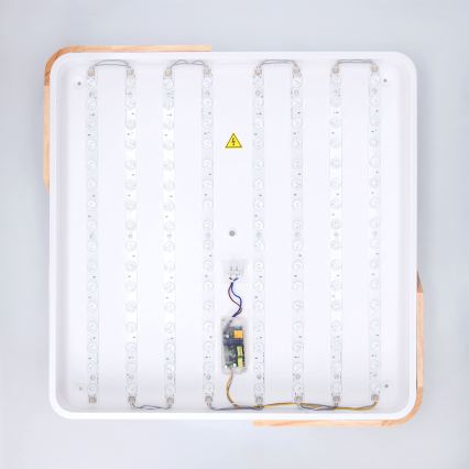 Brilagi - LED ściemnialna lampa sufitowa PILANA LED/60W/230V 3000-6500K dąb/biały 56x56 cm + zdalne sterowanie