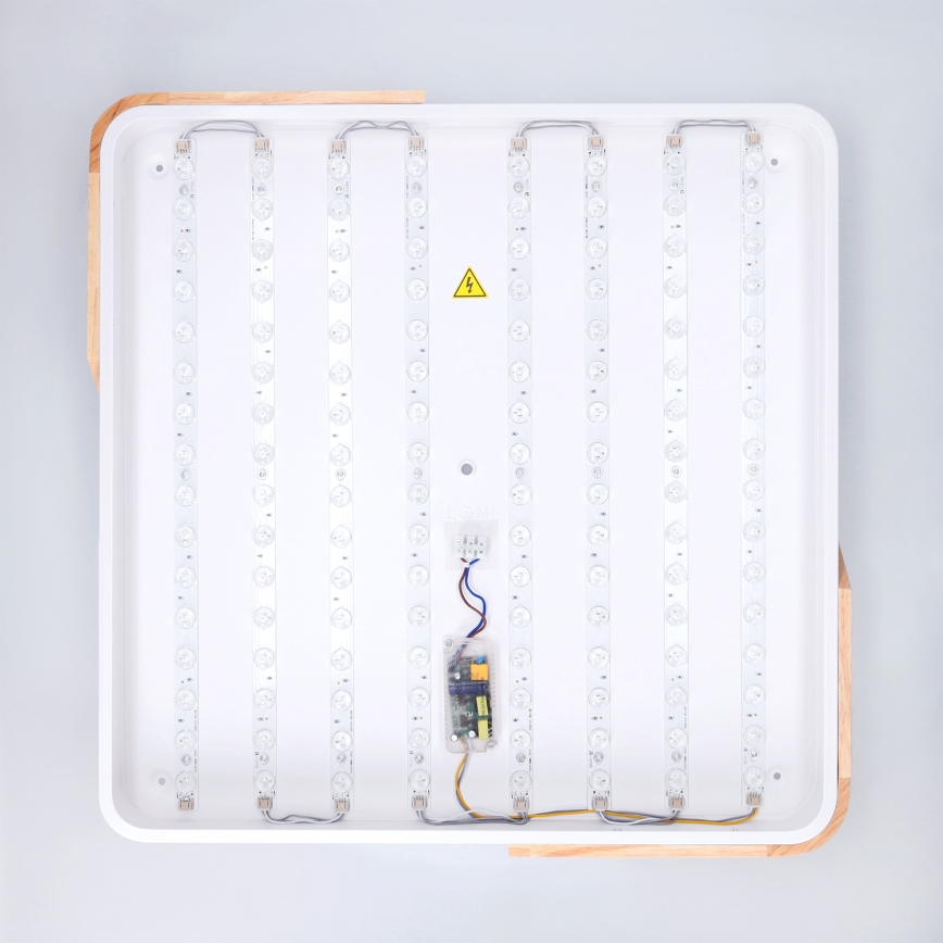 Brilagi - LED ściemnialna lampa sufitowa PILANA LED/60W/230V 3000-6500K dąb/biały 56x56 cm + zdalne sterowanie