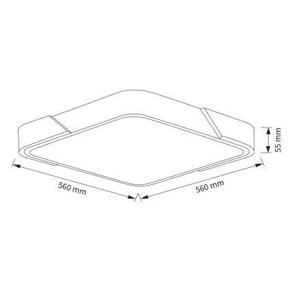 Brilagi - LED ściemnialna lampa sufitowa PILANA LED/60W/230V 3000-6500K dąb/biały 56x56 cm + zdalne sterowanie