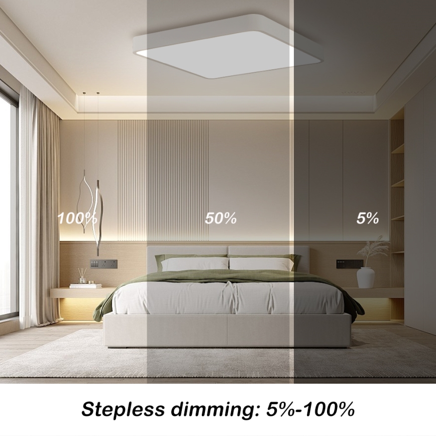 Brilagi - LED regulowane oświetlenie sufitowe POOL LED/36W/230V 3000-6000K 40x40 cm białe + pilot zdalnego sterowania