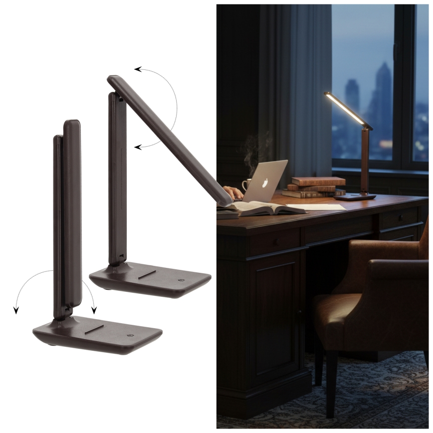 Brilagi - Ściemnialna lampa stołowa LED MODO LED/7W/230V 3000/4000/6500K brązowa