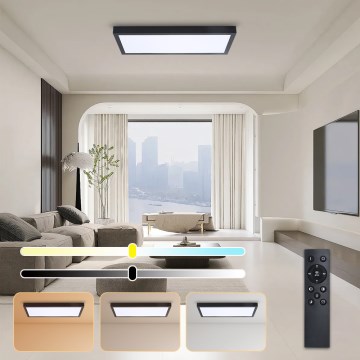 Brilagi - LED Ściemnialna lampa sufitowa do łazienki FRAME SMART LED/30W/230V 30x60 cm 3000-6000K czarna + pilot zdalnego sterowania