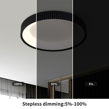 Brilagi - LED ściemnialna lampa sufitowa FALCON MODERN LED/30W/230V 3000-6500K śr. 40 cm czarna + pilot zdalnego sterowania