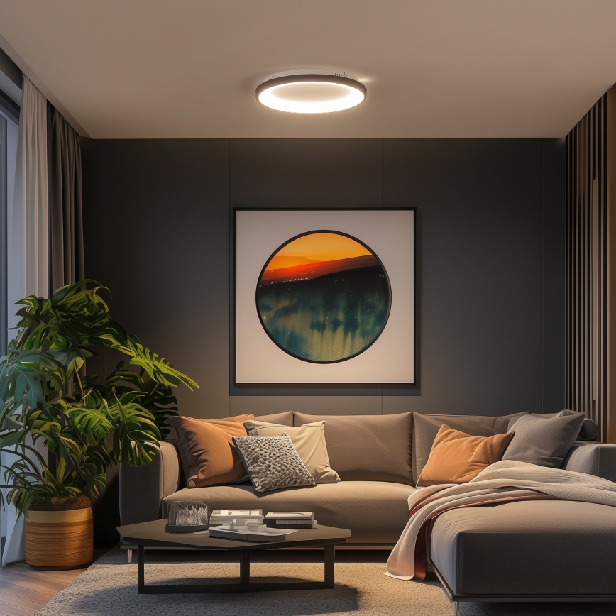 Brilagi - ściemnialna oprawa sufitowa LED FALCON SLIM LED/42W/230V 3000-6500K, średnica 50 cm, czarna + pilot zdalnego sterowania