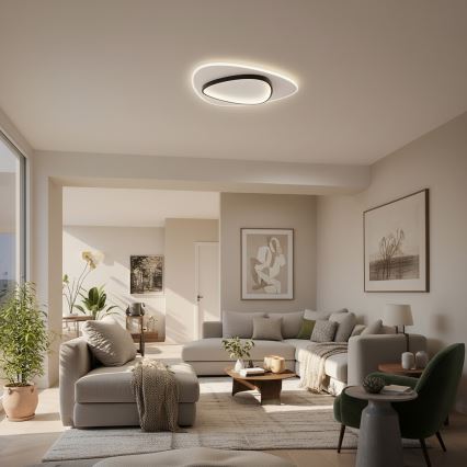 Brilagi - Ściemnialna oprawa sufitowa LED FLARE LED/70W/230V 3000-6000K 55x55 cm biały/czarny + pilot zdalnego sterowania