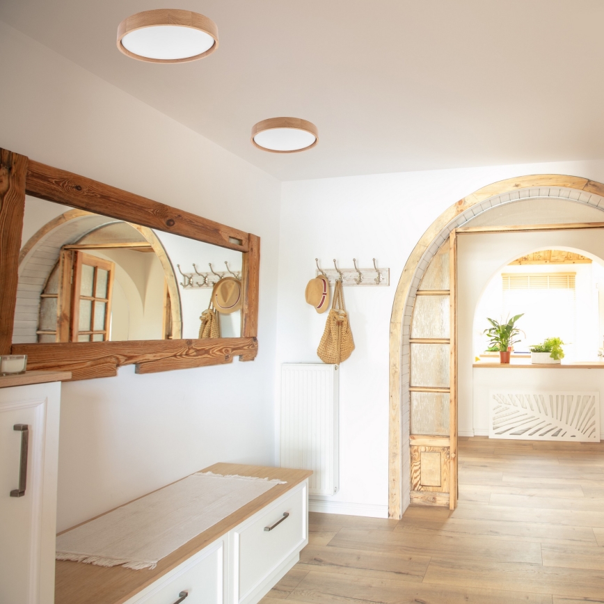 Brilagi - LED Regulowane oświetlenie sufitowe MANAROLA LED/24W/230V 3000-6500K dąb + pilot do zdalnego sterowania