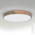 BRILAGI - LED ściemnialna lampa sufitowa PILANA LED/60W/230V 3000-6500K dąb/beżowy śr. 60 cm + zdalne sterowanie