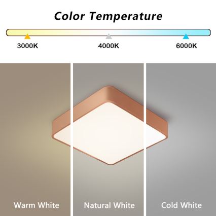 Brilagi - LED ściemnialna oprawa sufitowa POOL LED/36W/230V 3000-6000K 40x40 cm brązowa + pilot zdalnego sterowania