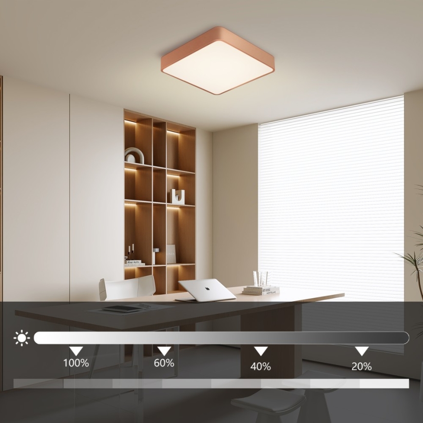 Brilagi - LED ściemnialna oprawa sufitowa POOL LED/36W/230V 3000-6000K 40x40 cm brązowa + pilot zdalnego sterowania