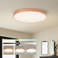 Brilagi - LED ściemnialna lampa sufitowa POOL SMART LED/100W/230V 3000-6000K śr. 80 cm Wi-Fi Tuya brązowa + pilot zdalnego sterowania