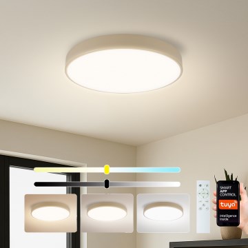 Brilagi - LED Ściemnialna lampa sufitowa POOL SMART LED/48W/230V 3000-6000K Ø 40 cm Wi-Fi Tuya beżowa + pilot zdalnego sterowania