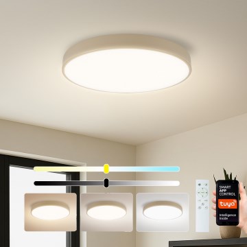 Brilagi - LED ściemnialna lampa sufitowa POOL SMART LED/60W/230V 3000-6000K śr. 50 cm Wi-Fi Tuya beżowa + pilot zdalnego sterowania