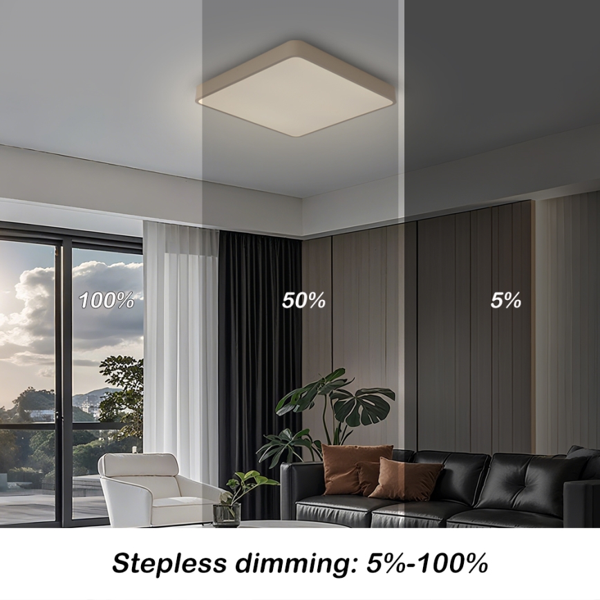 BRILAGI - LED ściemnialna oprawa sufitowa POOL SQUARE LED/36W/230V 3000-6000K 40x40 cm beżowa + pilot zdalnego sterowania