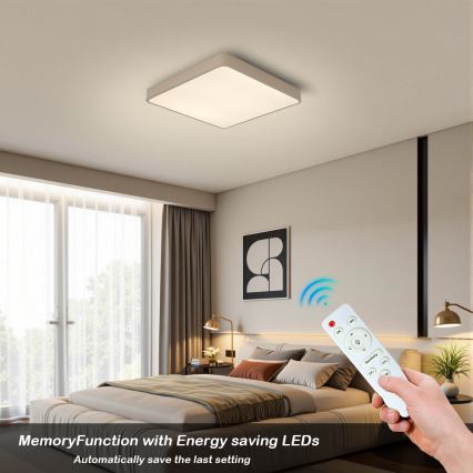 BRILAGI - LED ściemnialna oprawa sufitowa POOL SQUARE LED/36W/230V 3000-6000K 40x40 cm beżowa + pilot zdalnego sterowania