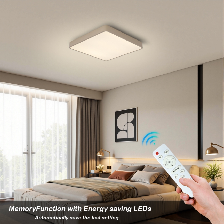 BRILAGI - LED ściemnialna oprawa sufitowa POOL SQUARE LED/36W/230V 3000-6000K 40x40 cm beżowa + pilot zdalnego sterowania