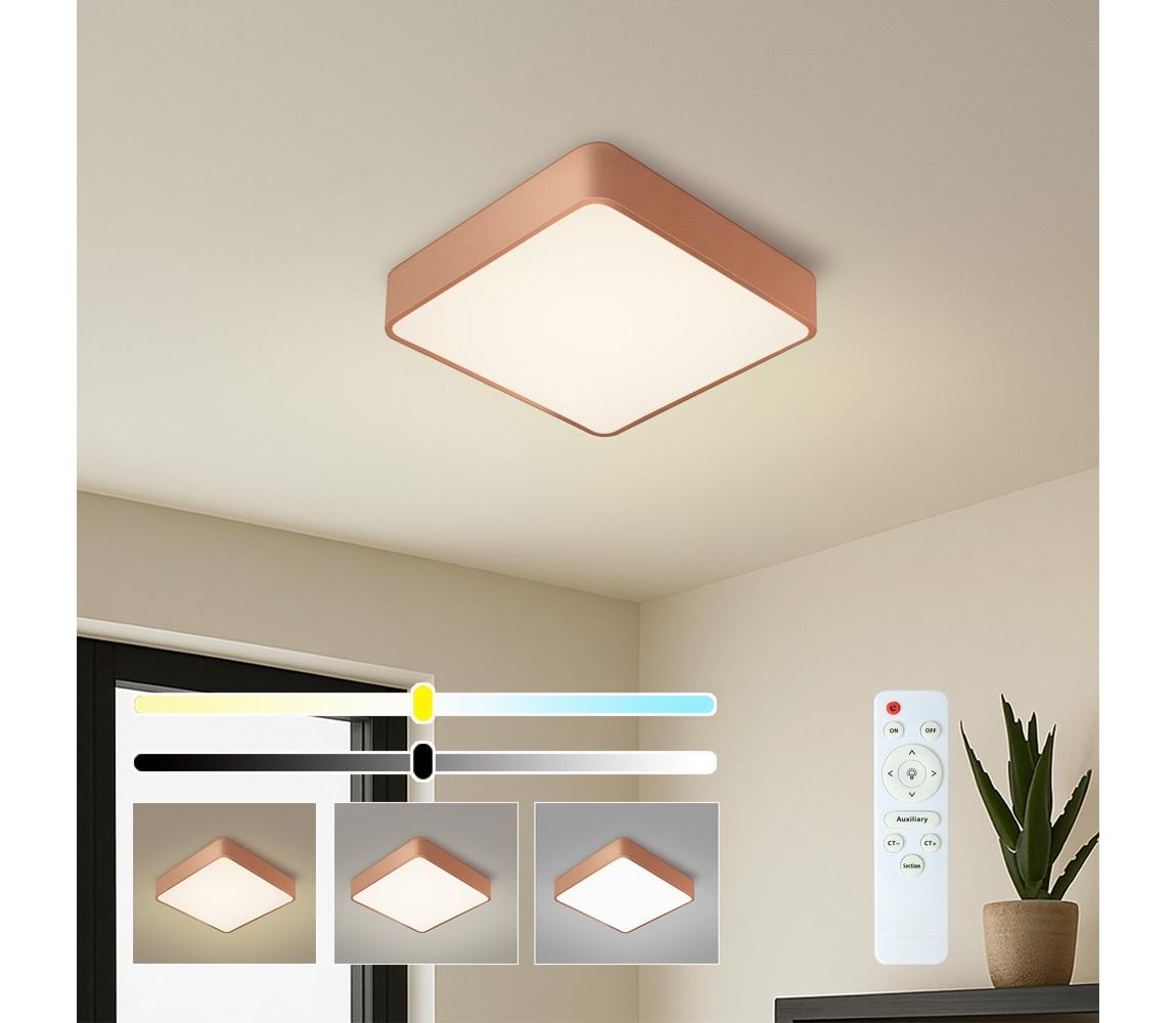 Brilagi - LED ściemnialna lampa sufitowa POOL SQUARE LED/36W/230V 40x40 cm brązowa + pilot