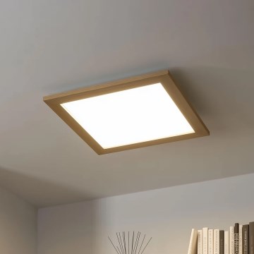 Brilagi - LED ściemnialna lampa sufitowa SLIMFRAME WOOD LED/36W/230V 49,5x49,5 cm 3000-6000K brązowa + pilot zdalnego sterowania