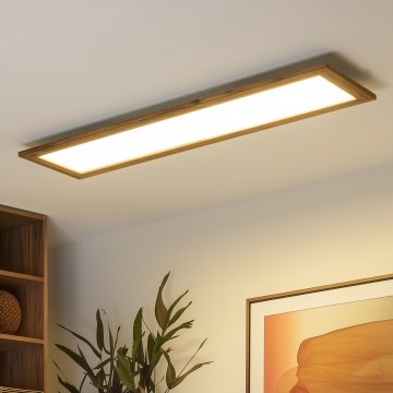 Brilagi - LED ściemnialna lampa sufitowa SLIMFRAME WOOD LED/58W/230V 124x33,7 cm 3000-6000K brązowa + pilot zdalnego sterowania