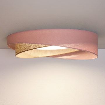 BRILAGI - LED ściemnialna lampa sufitowa VELVET TWIST LED/36W/230V 3000-6000K śr. 65 cm Wi-Fi Tuya Beacon różowa/beżowa + pilot zdalnego sterowania