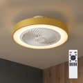 Brilagi - LED ściemnialna lampa sufitowa z wentylatorem LED/38W/230V 3000-6500K 3000-6500K śr. 50 cm złota + zdalne sterowanie
