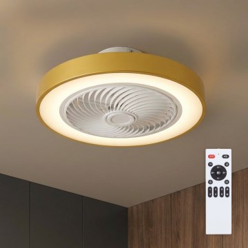 Brilagi - LED ściemnialna lampa sufitowa z wentylatorem LED/38W/230V 3000-6500K 3000-6500K śr. 50 cm złota + zdalne sterowanie
