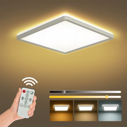 Brilagi - LED Regulowane natynkowe oświetlenie sufitowe ULTRA SLIM LED/18W/230V 2700-6500K 30x30 cm białe + pilot do zdalnego sterowania
