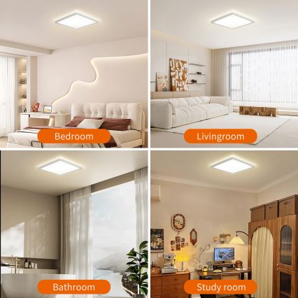 Brilagi - LED Regulowane natynkowe oświetlenie sufitowe ULTRA SLIM LED/18W/230V 2700-6500K 30x30 cm białe + pilot do zdalnego sterowania