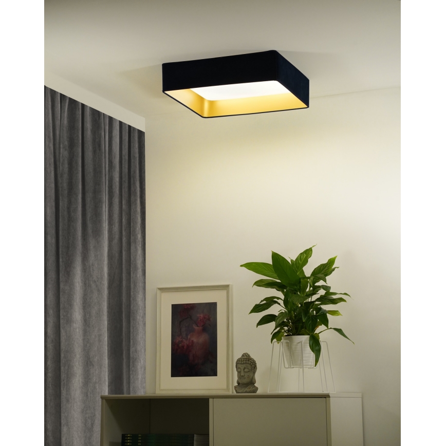 Brilagi - Ściemnialna lampa sufitowa LED VELVET SQUARE SMART LED/36W/230V 60x60 cm 2700-6500K Wi-Fi Tuya + zdalne sterowanie ciemnoniebieska