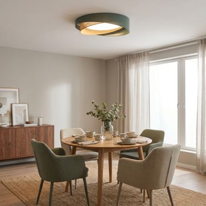 BRILAGI - LED ściemnialna oprawa sufitowa VELVET TWIST LED/36W/230V 3000-6000K Ø 65 cm Wi-Fi Tuya Beacon zielony/beżowy + pilot zdalnego sterowania