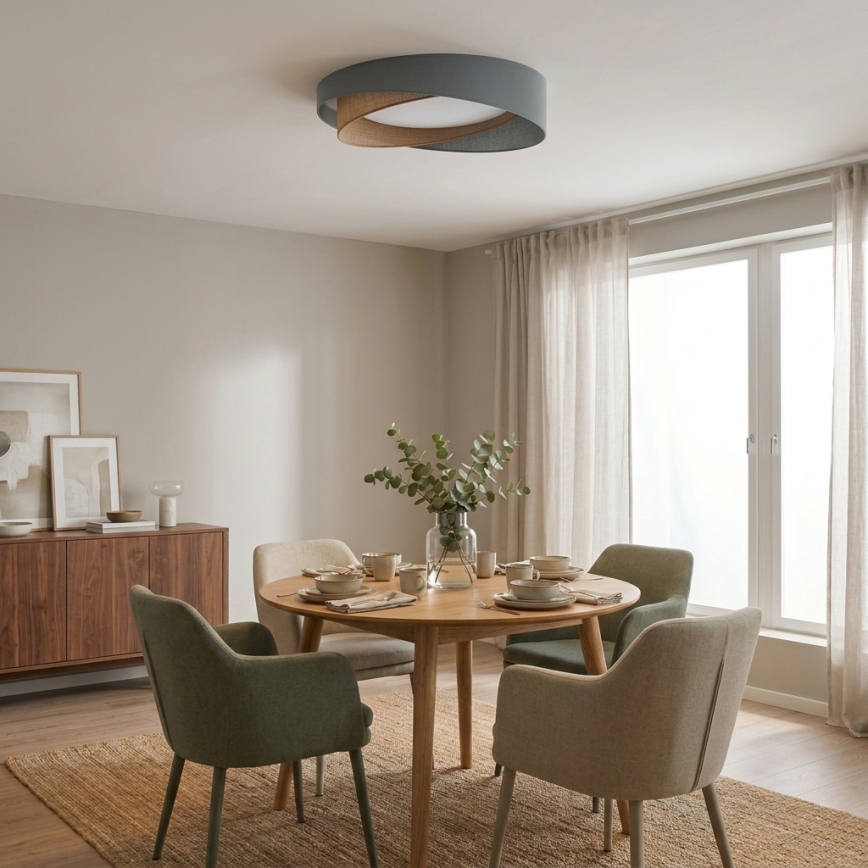 BRILAGI - LED ściemnialna oprawa sufitowa VELVET TWIST LED/36W/230V 3000-6000K Ø 65 cm Wi-Fi Tuya Beacon zielony/beżowy + pilot zdalnego sterowania